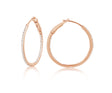 Diamond 25mm Round Skinny Hoop Earrings 14K Rose Gold (0.20CT)