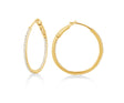 Diamond 25mm Round Skinny Hoop Earrings 14K Yellow Gold (0.20CT)