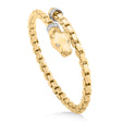 Diamond Venetian Link Panther Bangle Bracelet 14K Yellow Gold (0.24ct)