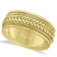 Woven Milgrain Edge Wedding Ring For Men 14k Yellow Gold (8mm)