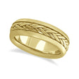 Men's Wide Handwoven Wedding Band 18k Yellow Gold (6mm)