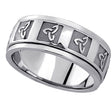 Hand Made Celtic Wedding Band in 14k White Gold (10mm)