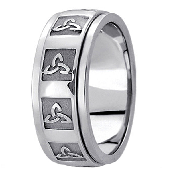 Hand Made Celtic Wedding Band in Platinum for Men (10mm)