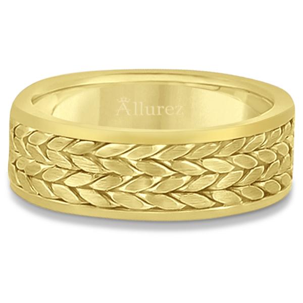 Men's Modern Braided Handwoven Wedding Ring in 14k Yellow Gold (8mm)