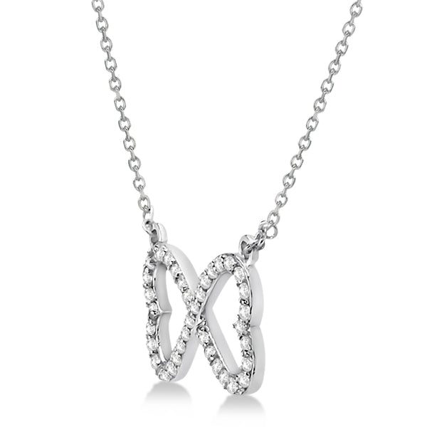 Pave Infinity Heart Diamond Pendant Necklace 14k White Gold (0.39ct)