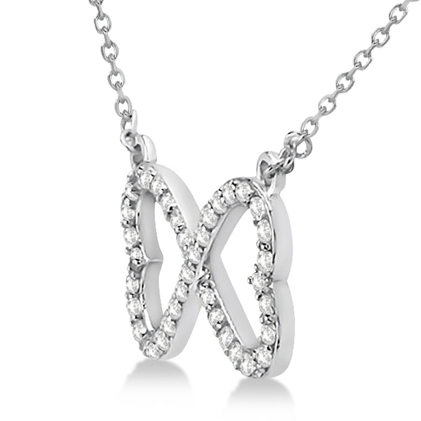 Pave Infinity Heart Diamond Pendant Necklace 18k White Gold (0.39ct)