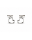 Open Heart Stud Earrings in Sterling Silver
