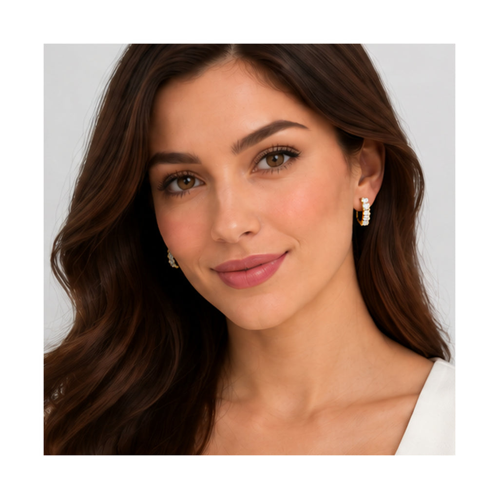 Hinged Hoop Diamond Huggie Style Earrings 14k Yellow Gold (1.51ct)