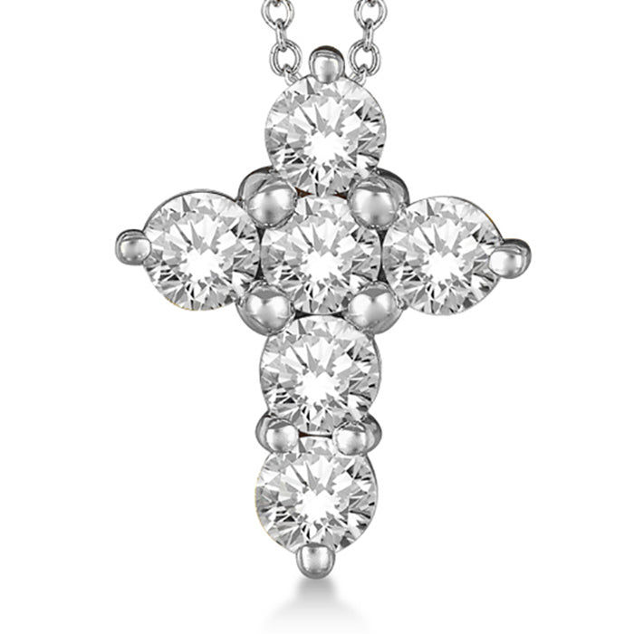 Reference image of the IP149 natural-diamond cross setting in 14k white gold, for the proposed 2.05 ct lab-grown counterpart