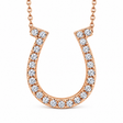 Diamond Horseshoe Pendant Necklace 14k Rose Gold (0.26ct)