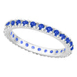 Blue Sapphire Eternity Stackable Band Wedding Ring Palladium (0.50ct)