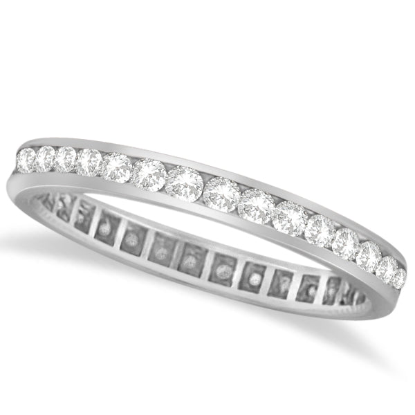 Diamond channel-set eternity band in palladium, product main