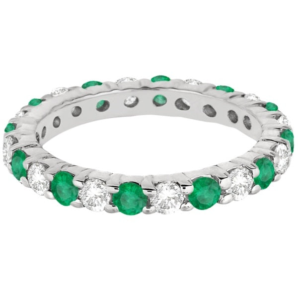Emerald and diamond eternity ring alternate profile