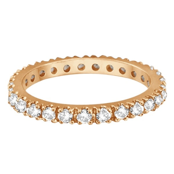 Diamond 14K rose gold 2 mm eternity band, alternate product view