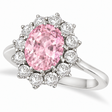 Oval Pink Sapphire & Diamond Accented Ring in 14k White Gold (3.60ctw)