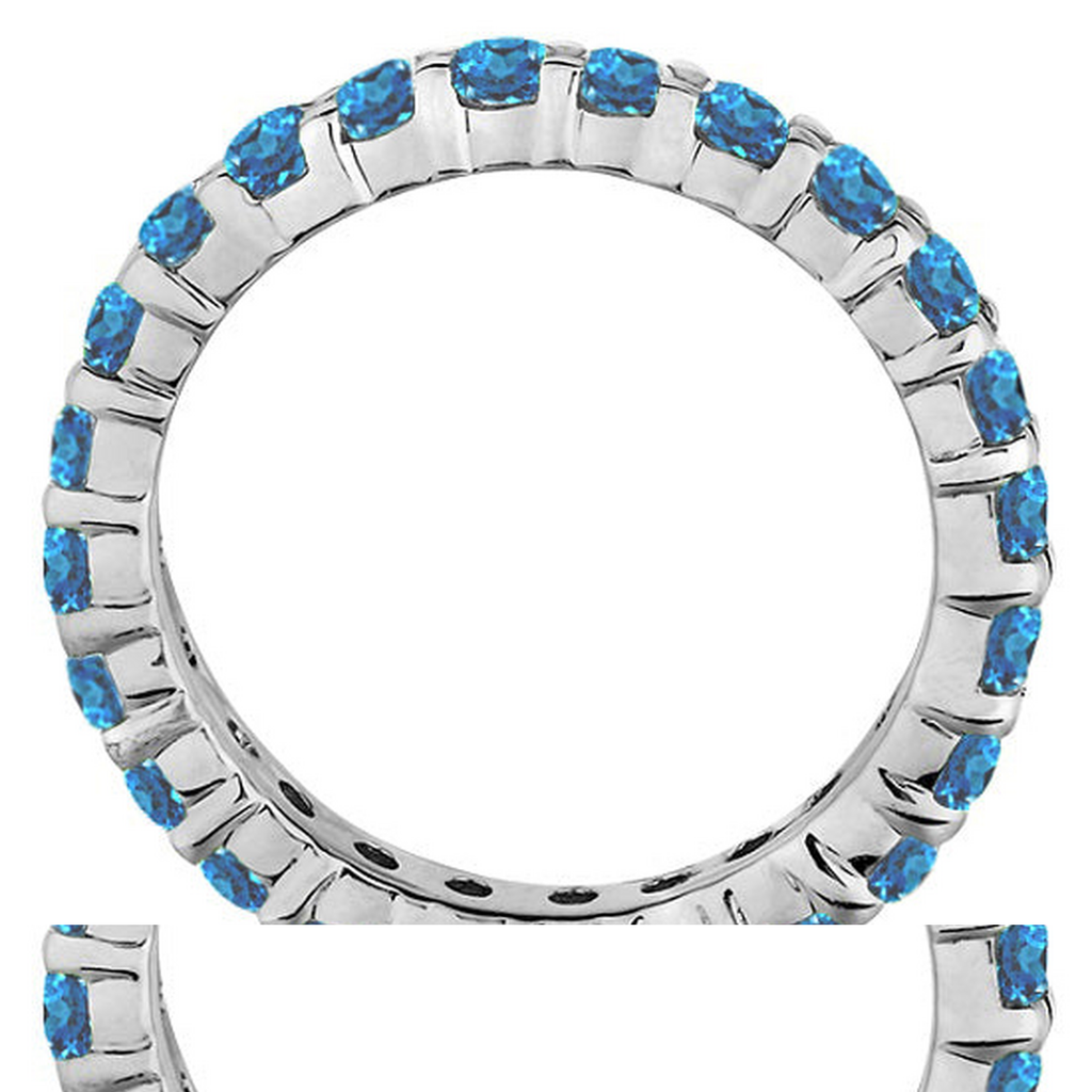 Blue Topaz Eternity Ring Band 14k White Gold (1.07ct) — alternate product profile on white
