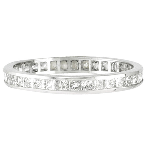 Princess-Cut Diamond Eternity Ring Band 14k White Gold (1.16ct) — alternate product view