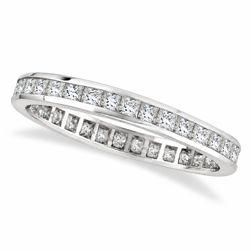 Princess-Cut Diamond Eternity Ring Band 14k White Gold (1.16ct) — main product view