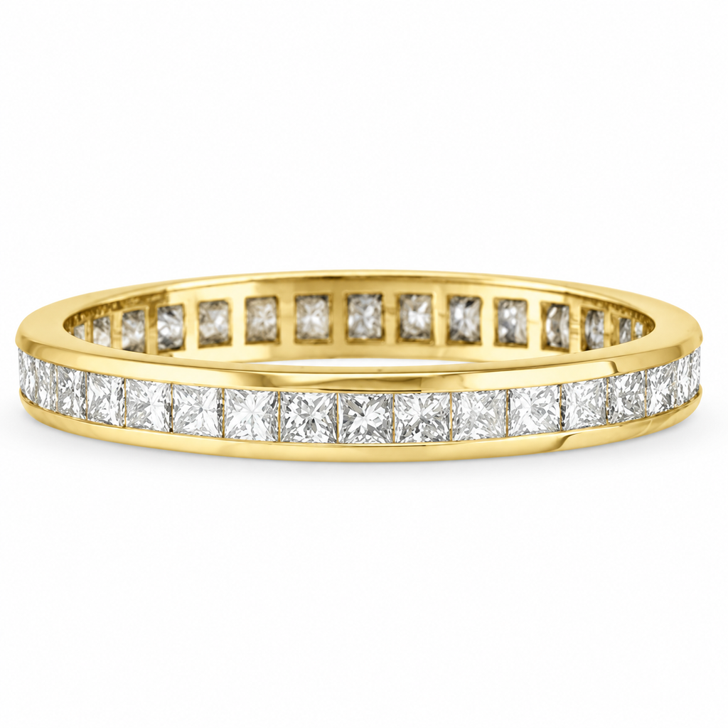 Princess-Cut Lab Diamond Eternity Ring Band 14k Yellow Gold (1.16ct) — alternate product view