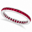 Princess-Cut Ruby Eternity Ring Band 14k White Gold (1.20ct)