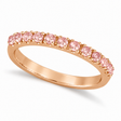 Pink Sapphire Stackable Band Ring Guard in 14k Rose Gold (0.38ct)