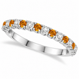 Citrine & Diamond Wedding Band Anniversary Ring in 14k White Gold (0.75ct)
