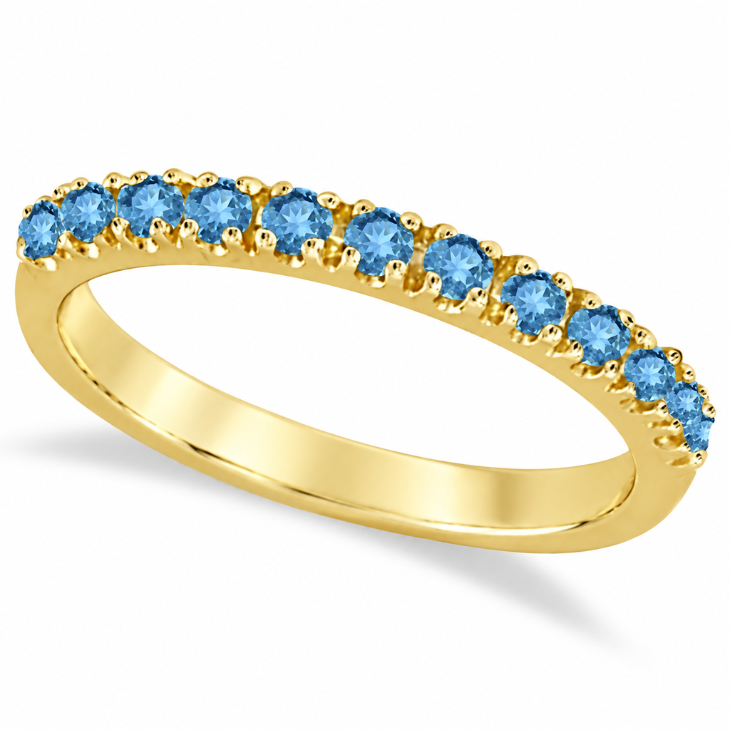 IR225 natural blue topaz 14k yellow gold band — main