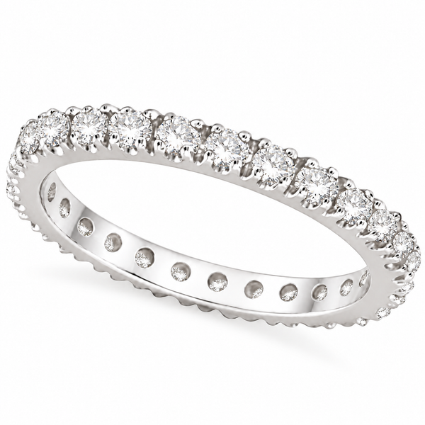 Diamond Eternity Wedding Ring Band 14K White Gold (0.51ctw)