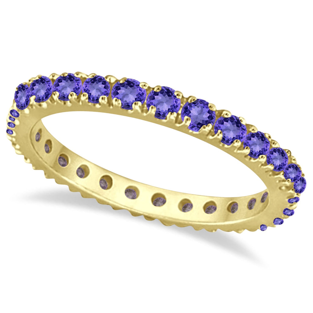 Tanzanite 14K yellow gold 2 mm eternity band, main product view