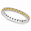 Fancy Yellow Canary Diamond Eternity Ring Band 14K White Gold (0.51ct)