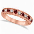 Diamond and Garnet Ring Anniversary Band 14k Yellow Gold (0.59ct)