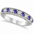 Tanzanite & Diamond Ring Anniversary Band 14k White Gold (0.30ct)
