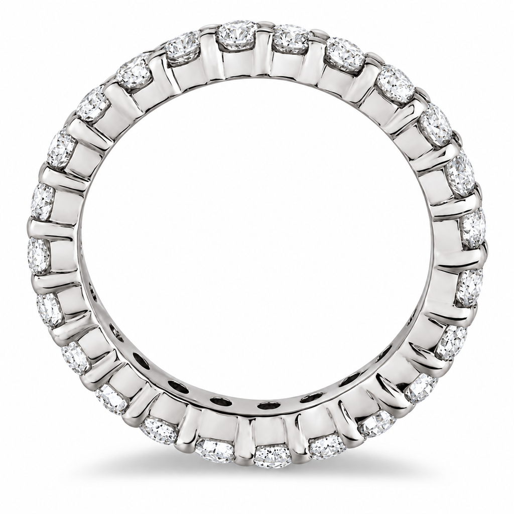 Lab Diamond Eternity Ring Wedding Band 14k White Gold (2.50ct) — side profile