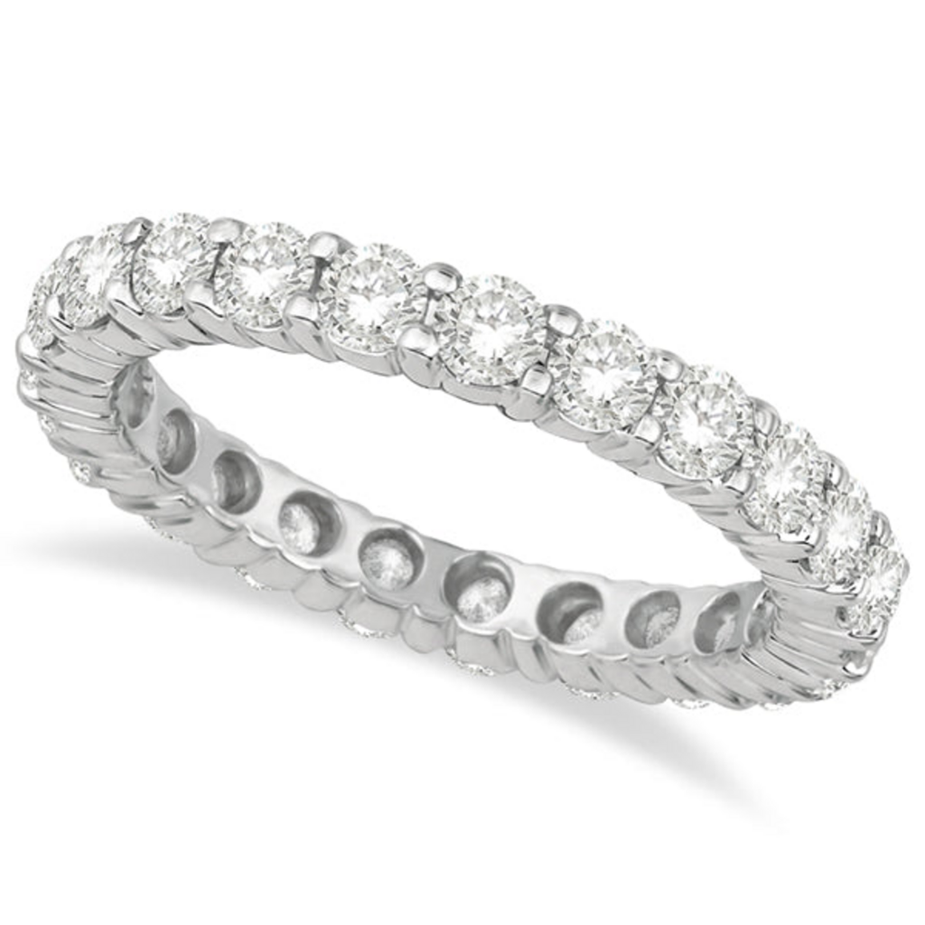 Diamond eternity ring wedding band in 14k white gold, 4.00 carats, main view