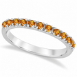 Citrine Stackable Band Anniversary Ring Guard 14k White Gold (0.38ct)