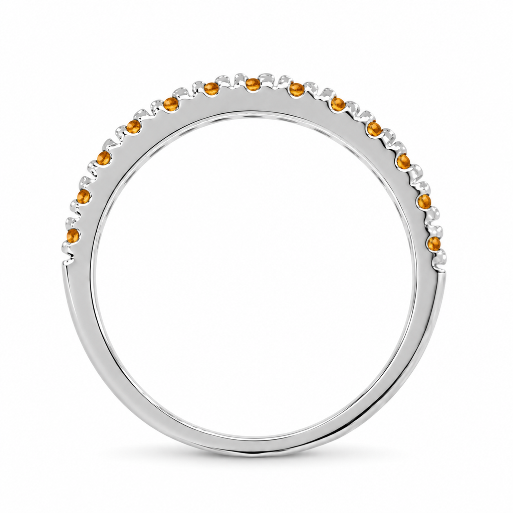 Citrine stackable band in 14k white gold — concealed-stone edge-on side profile
