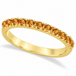 Citrine Stackable Band Anniversary Ring Guard 14k Yellow Gold (0.38ct)