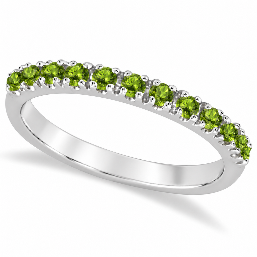 IR244 natural peridot 14k white gold 2 mm band — main