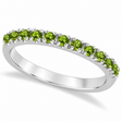 Peridot Stackable Band Anniversary Ring Guard 14k White Gold (0.38ct)