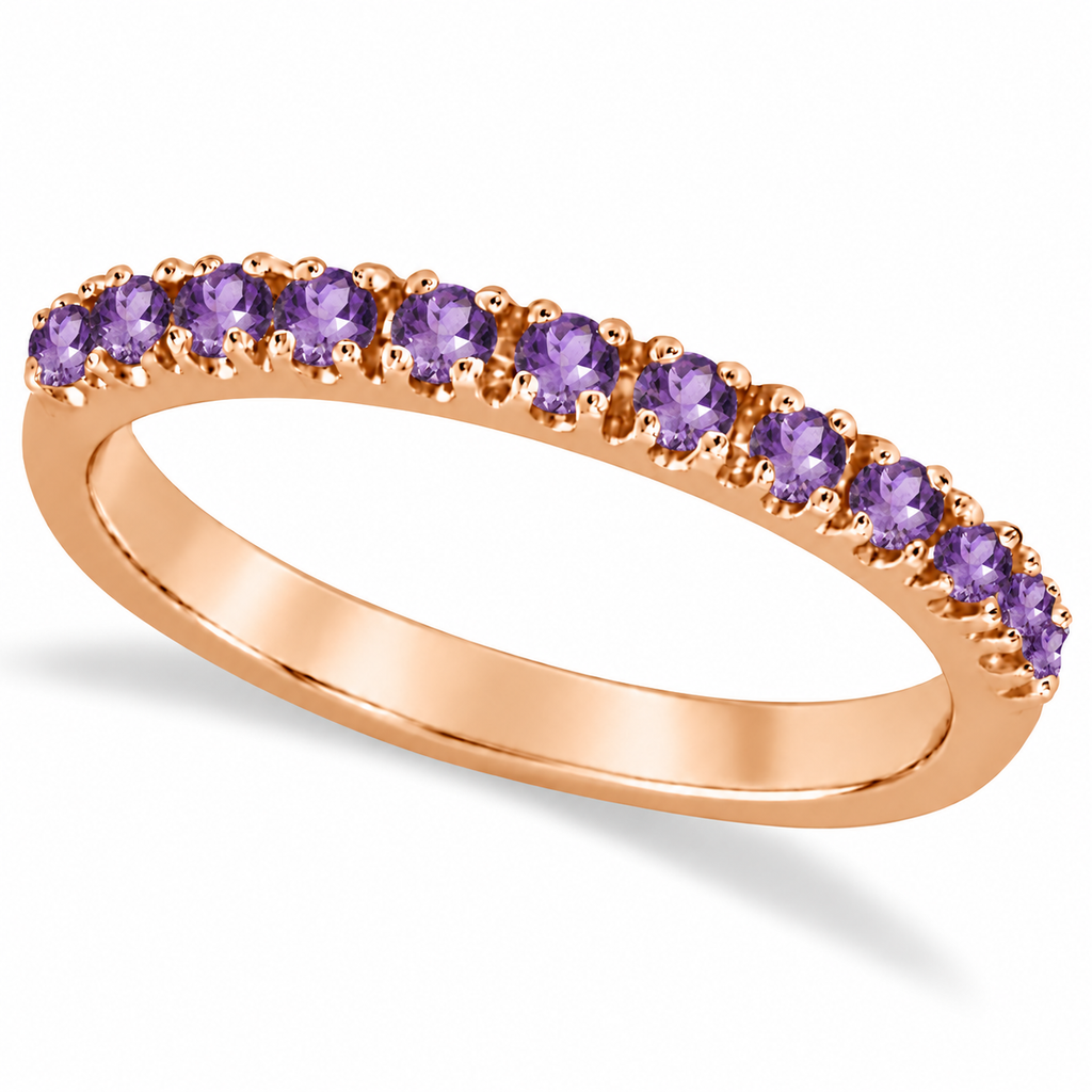 IR256 natural amethyst 14k rose gold 2 mm band — main