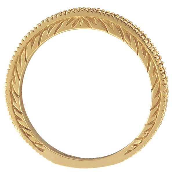 Fancy Yellow Canary Diamond Stackable Ring Band 14K Yellow Gold — original concealed-stone side profile