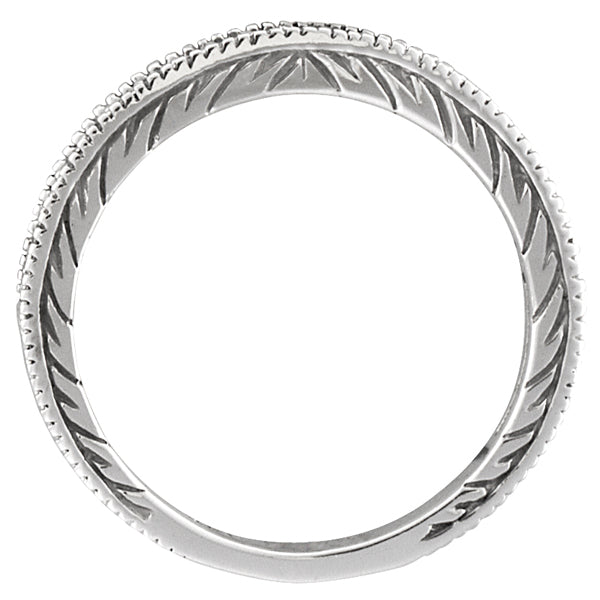 Diamond Wedding Ring Band in 14K White Gold (0.31 ctw) — original edge-on side profile