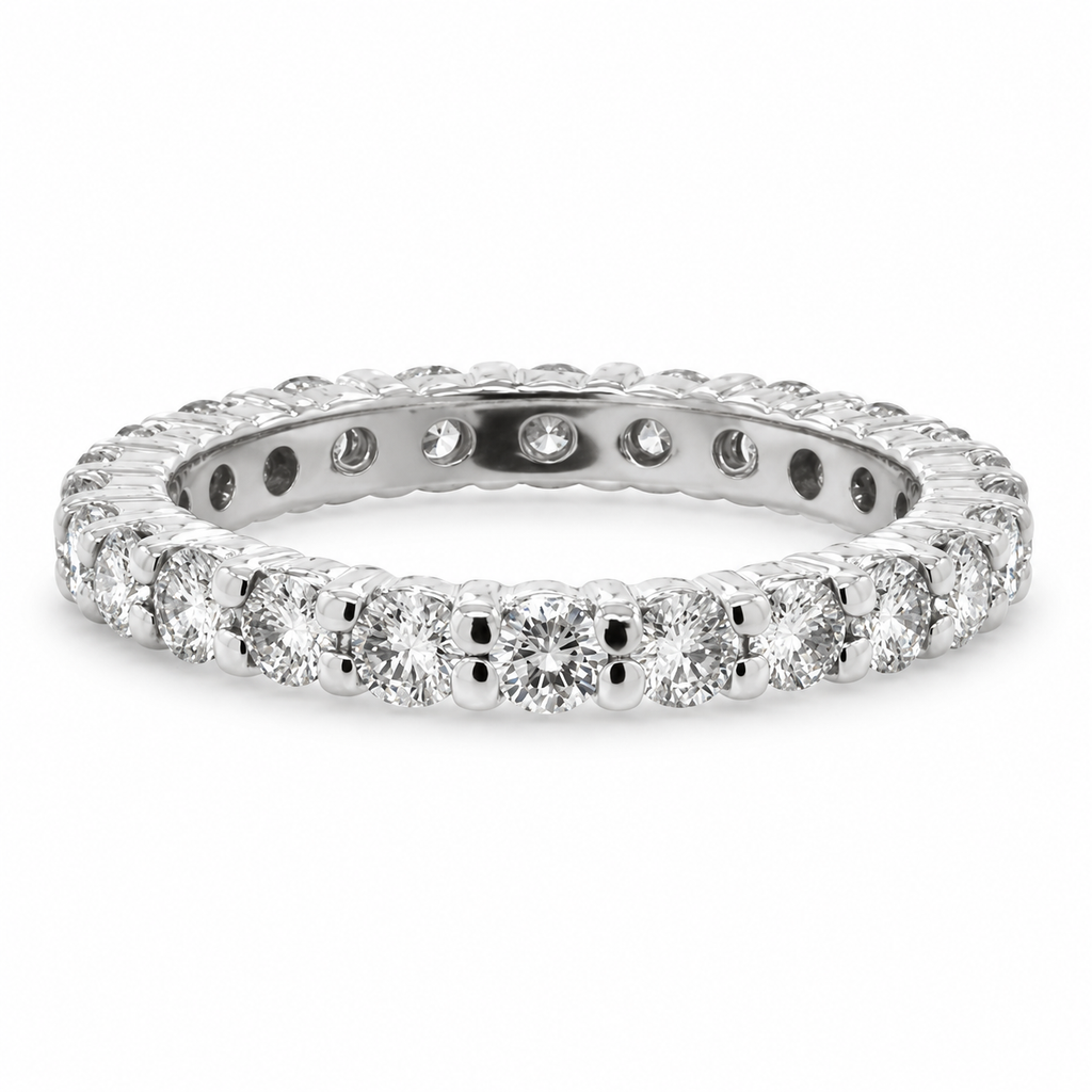 Diamond Eternity Ring 14k White Gold 1.07ct - alternate profile