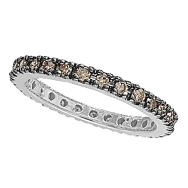 Champagne diamond 14K white gold eternity band, main product view