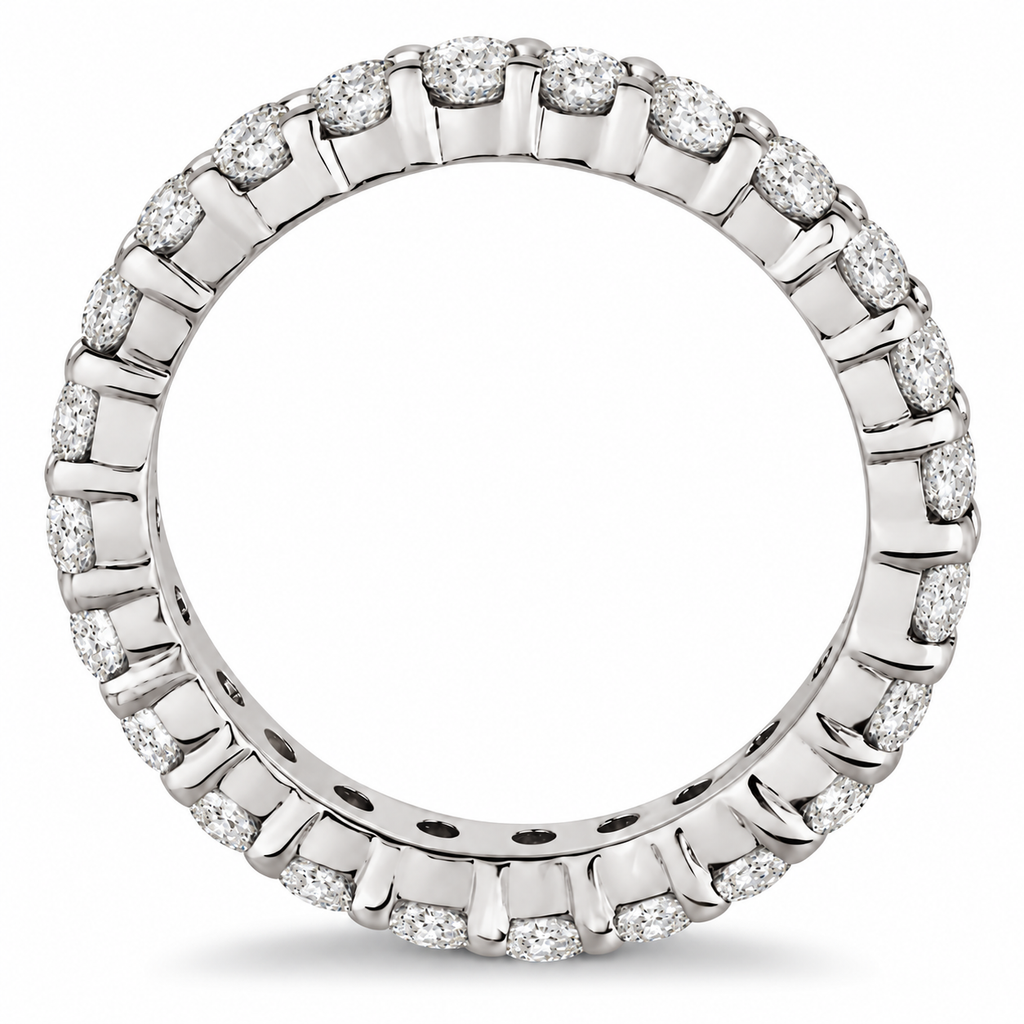 Diamond Eternity Ring Wedding Band in 14k White Gold (2.00ct) — accurate circular side profile
