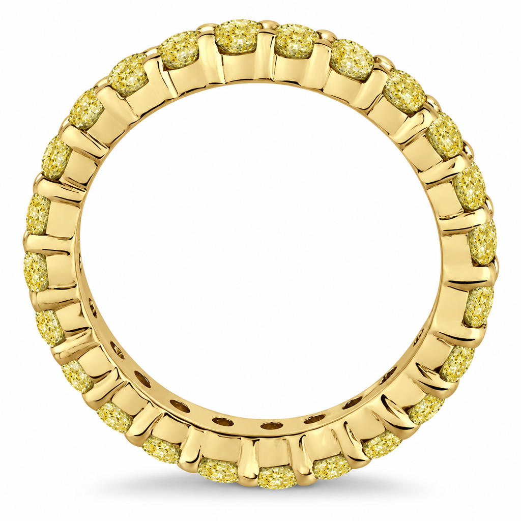 Fancy Yellow Canary Diamond Eternity Band 14k Yellow Gold (2.00ct) — accurate circular side profile