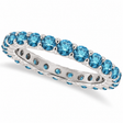 Fancy Blue Diamond Eternity Ring Band 14k White Gold (1.07ct)