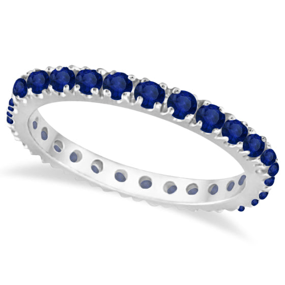 Blue sapphire 14K white gold eternity band, main product view