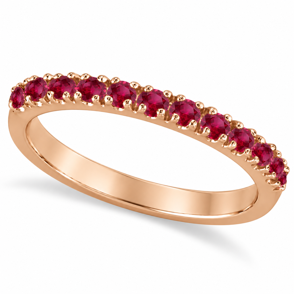 IR659 natural ruby 14k rose gold 2 mm band — main