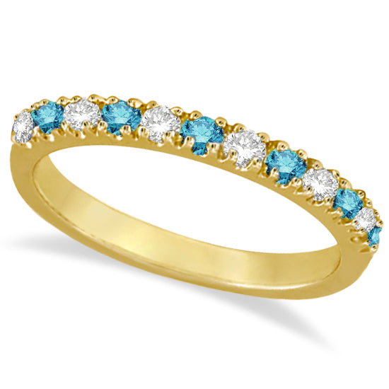 IR671 natural blue and white diamond 14k yellow gold 2 mm band — main
